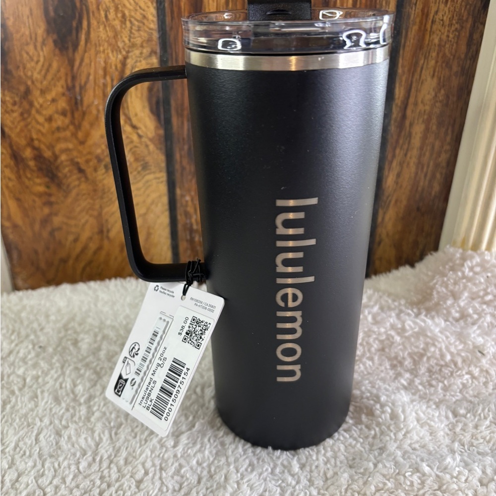 lululemon athletica Matte Black Travel Insulated Tumbler Mug 20 oz With Lock Lid
